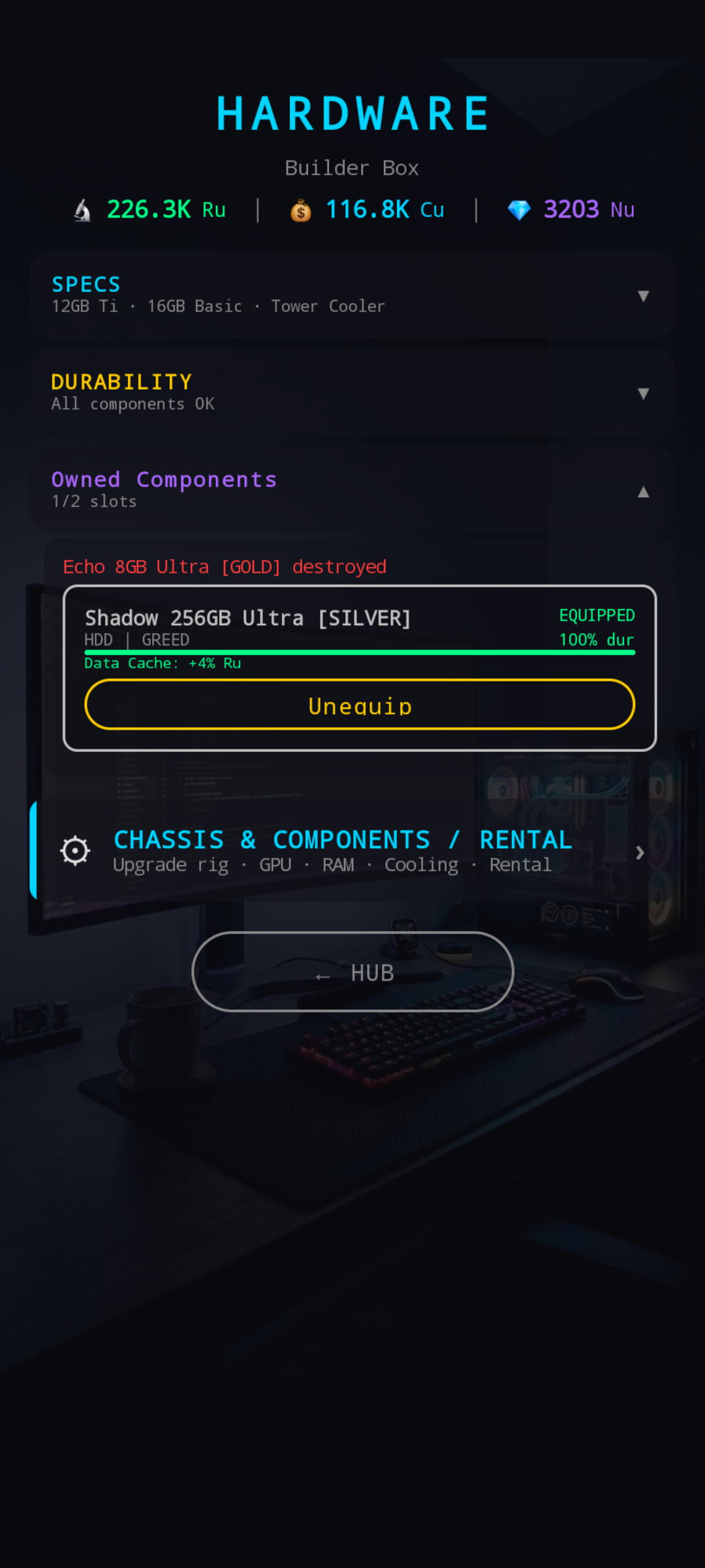 Item destroyed banner