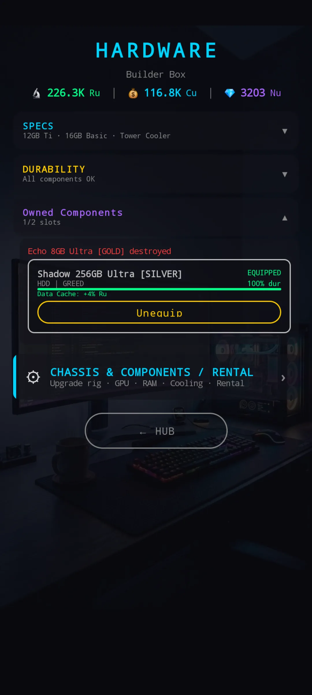 Item destroyed banner
